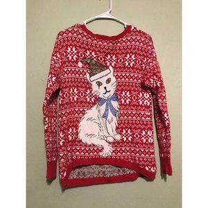 Christmas Cat Sweater size medium Isabella’s closet ugly christmas sweater